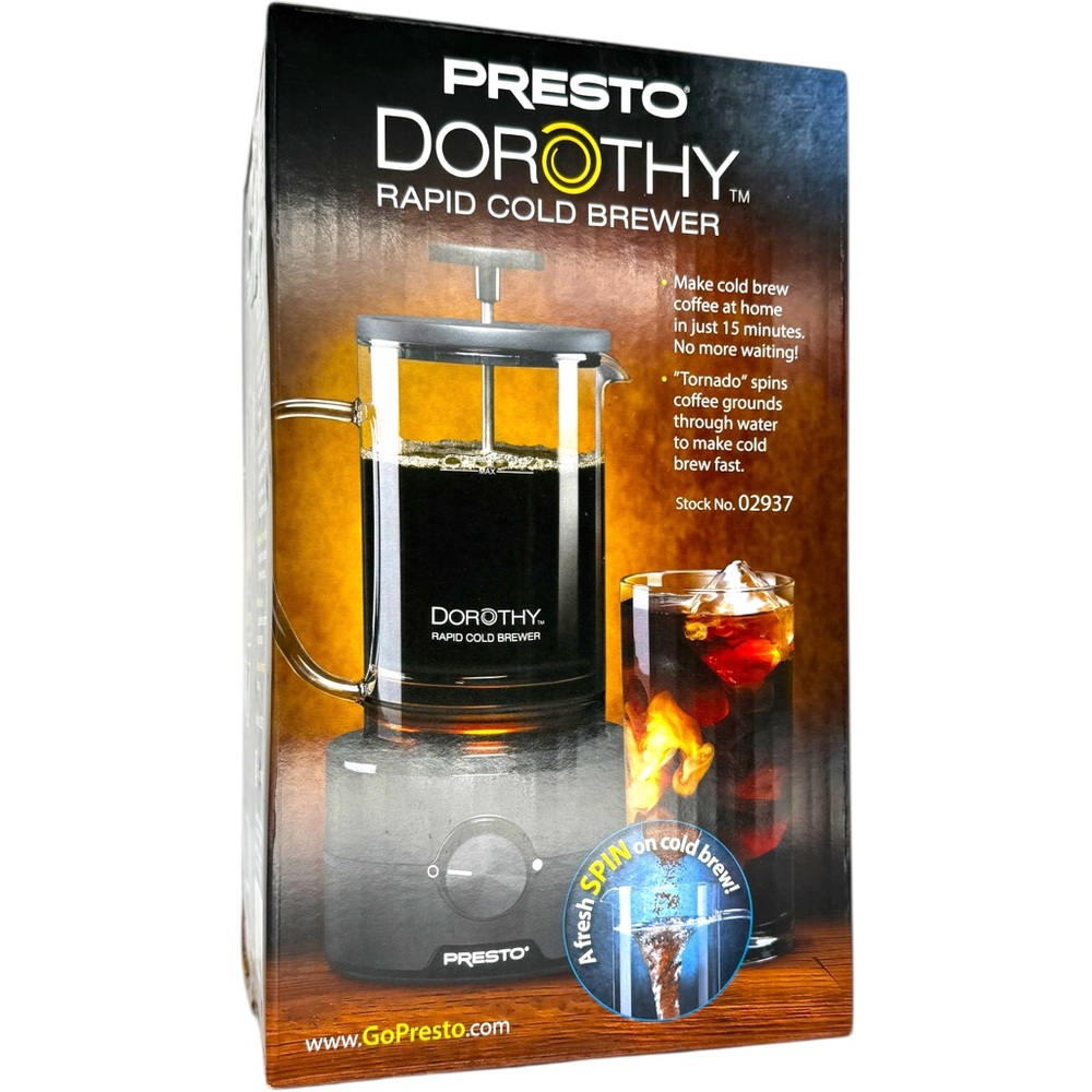 Presto Dorothy Rapid Cold Brew Coffee Maker 15-Min Tornado Spin Fast Brewer 22oz - Picture 7 of 8